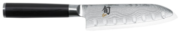 Damaszener Santoku Kullenschliff